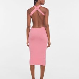 Bershka criss cross back midi dress